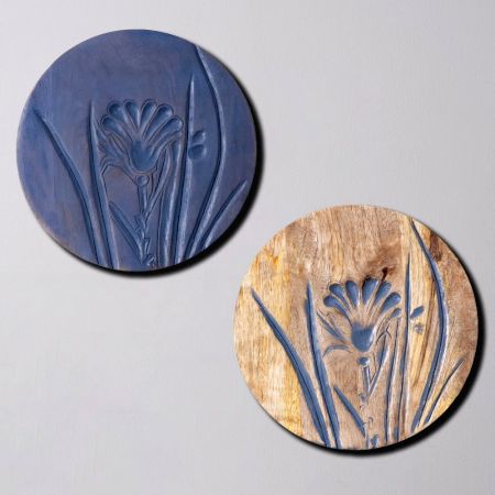 Textured Nature Wall Plate Set of 2